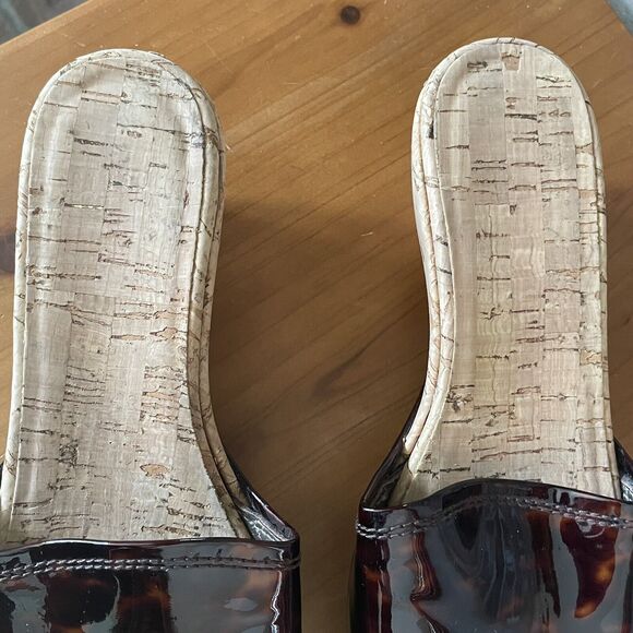 Stuart Weitzman Platform Wedge Sandal 7M Brown Cork Slide Slip On - Picture 5 of 13